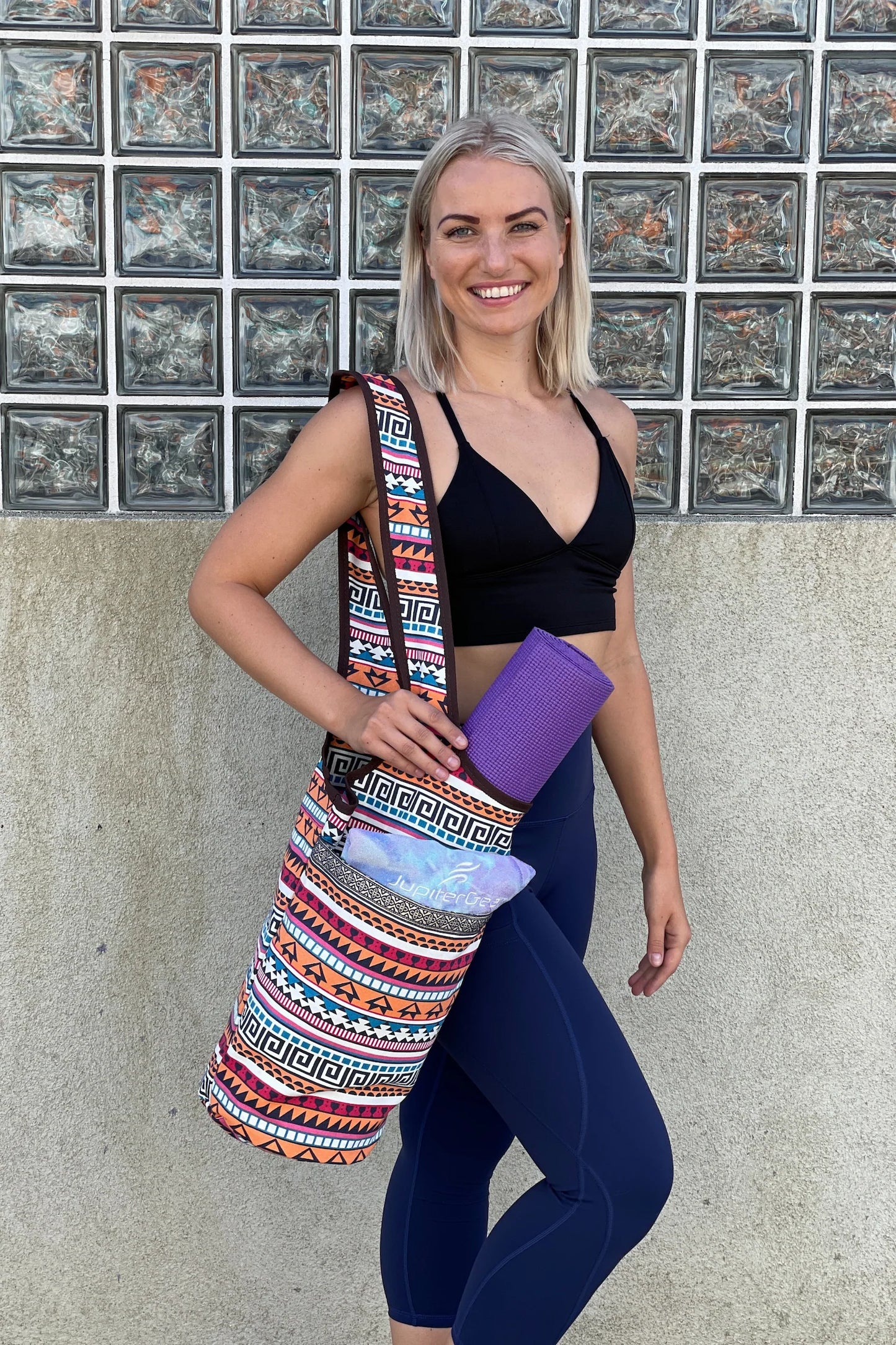 Jupitergear Yoga Mat Carrying Tote Bag with Large Size Pockets | Multipurpose and Fit Most Size Mats