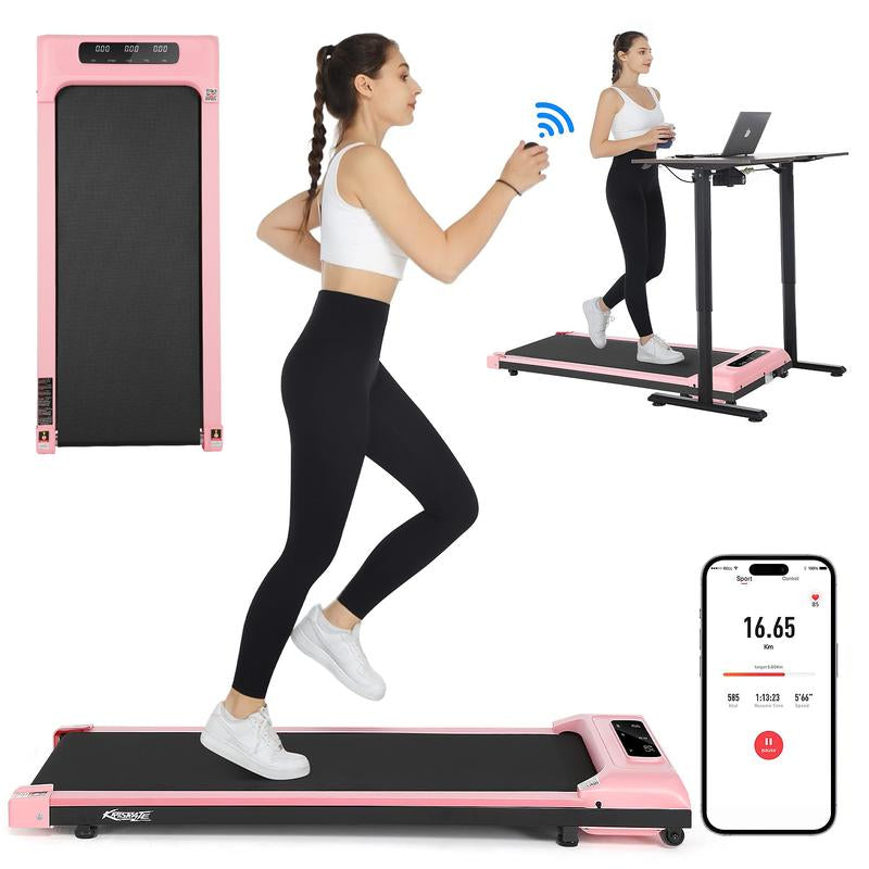 Walking Pad Treadmill, Remote Controlled under Desk Treadmill Quiet with LED Display, Installation-Free for Home Office