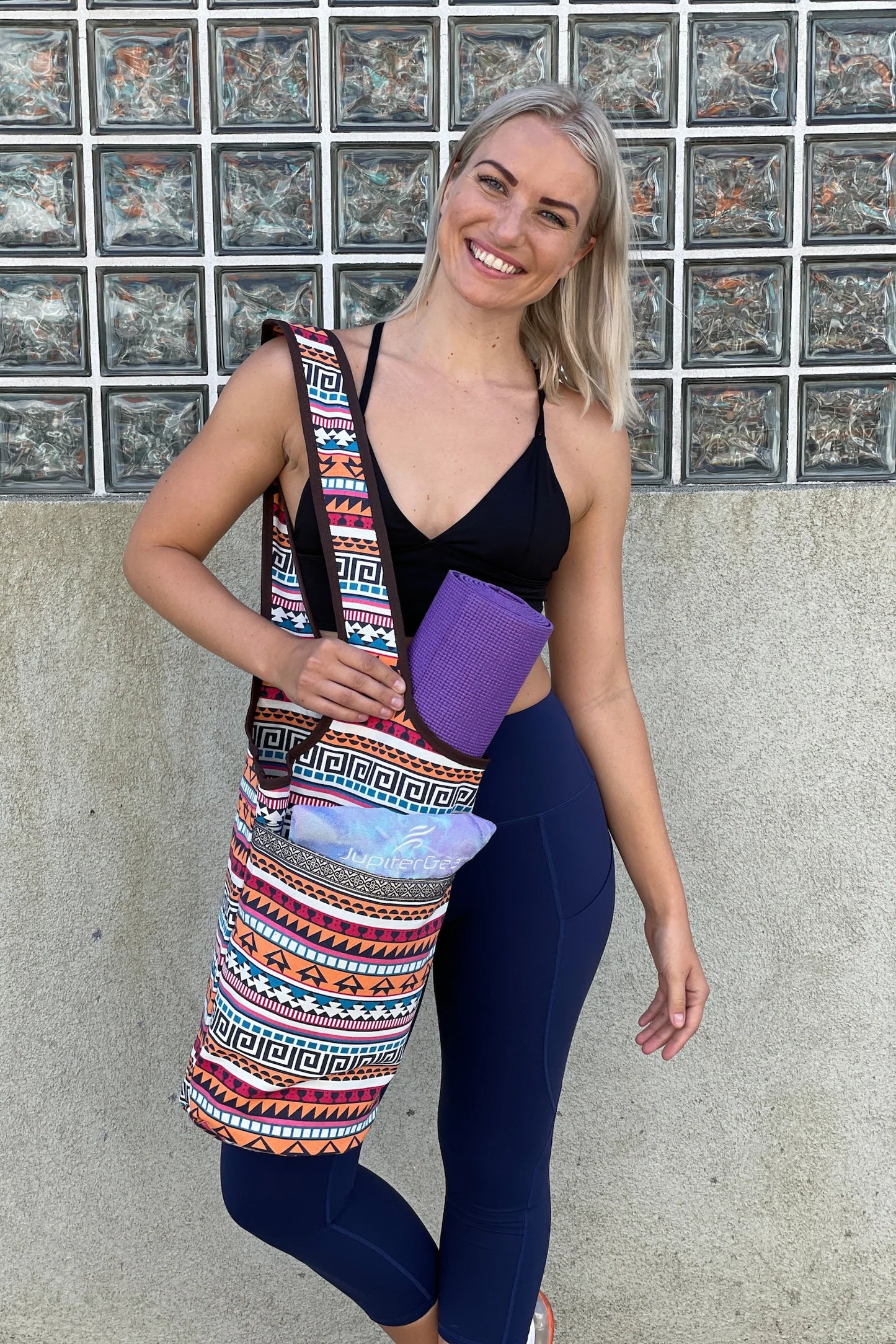 Jupitergear Yoga Mat Carrying Tote Bag with Large Size Pockets | Multipurpose and Fit Most Size Mats