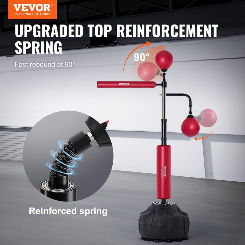 VEVOR Adjustable Boxing Speed Trainer with Stand, Reflex Punching Bag Set Including Gloves for Home Gym Workouts