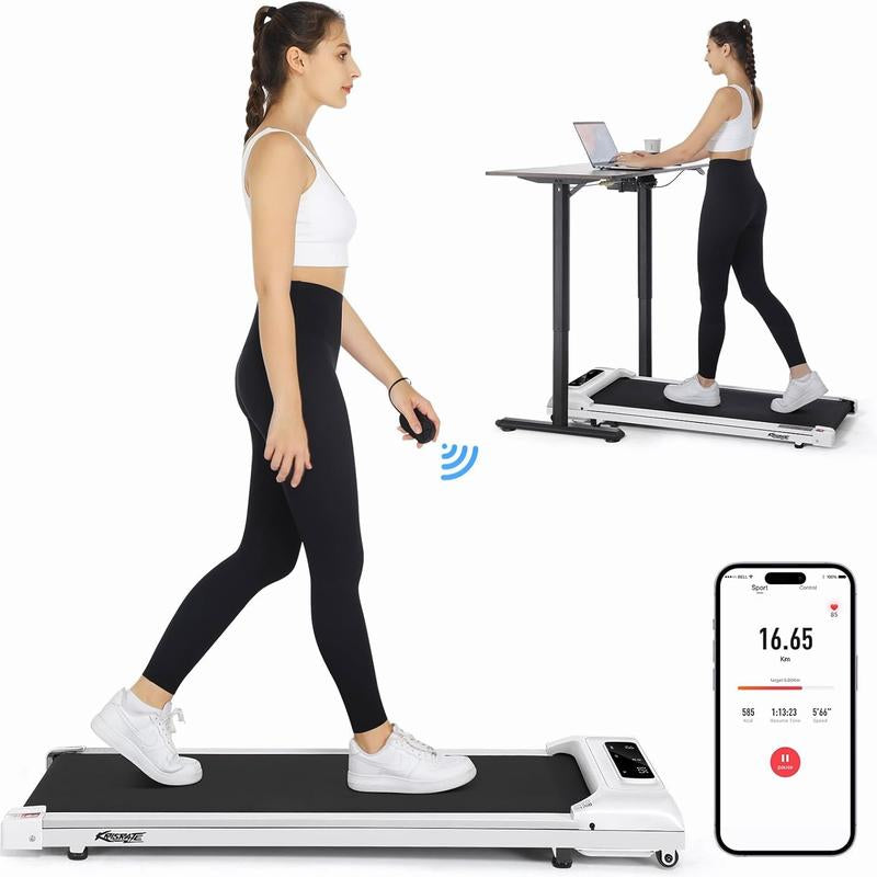 Walking Pad Treadmill, Remote Controlled under Desk Treadmill Quiet with LED Display, Installation-Free for Home Office