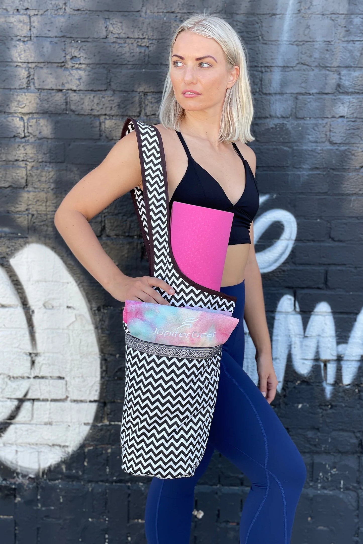 Jupitergear Yoga Mat Carrying Tote Bag with Large Size Pockets | Multipurpose and Fit Most Size Mats