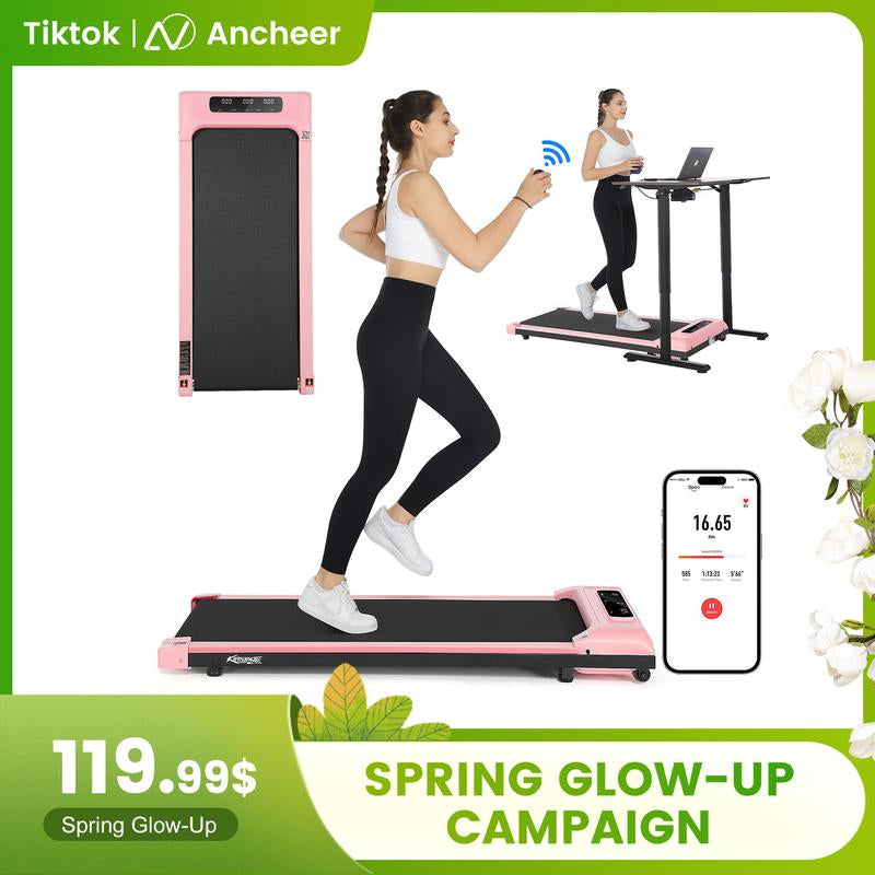 Walking Pad Treadmill, Remote Controlled under Desk Treadmill Quiet with LED Display, Installation-Free for Home Office