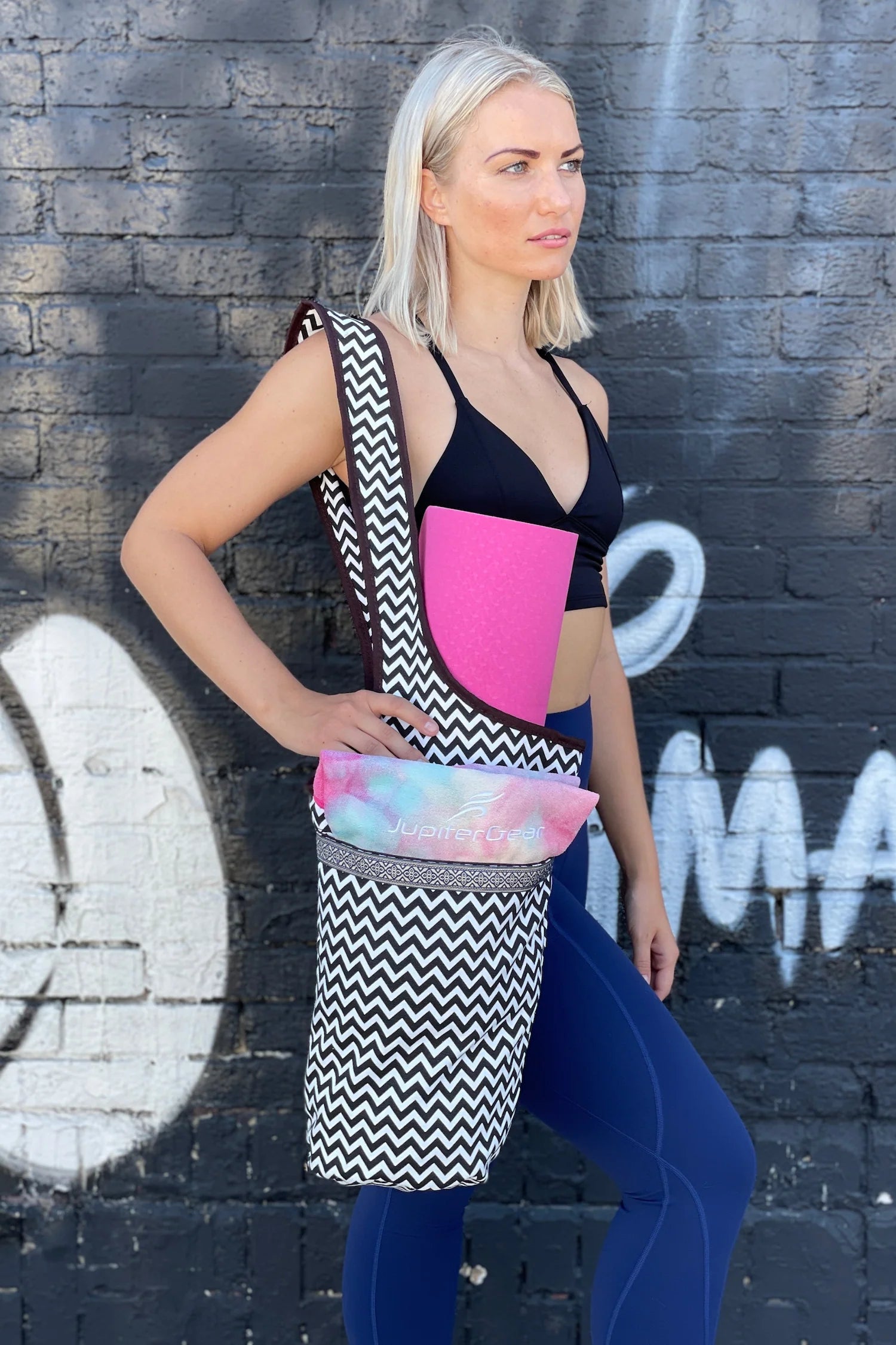 Jupitergear Yoga Mat Carrying Tote Bag with Large Size Pockets | Multipurpose and Fit Most Size Mats