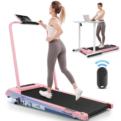 Walking Pad Treadmill, Remote Controlled under Desk Treadmill Quiet with LED Display, Installation-Free for Home Office