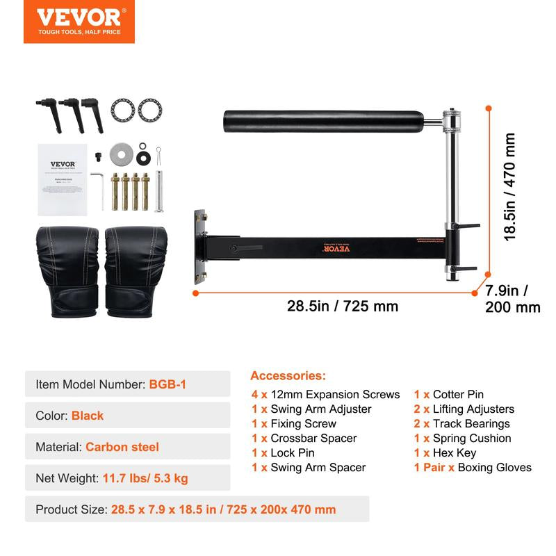 VEVOR Adjustable Boxing Speed Trainer with Stand, Reflex Punching Bag Set Including Gloves for Home Gym Workouts