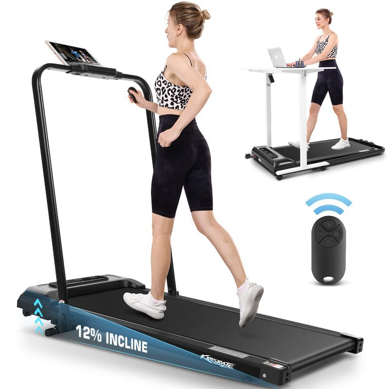 Walking Pad Treadmill, Remote Controlled under Desk Treadmill Quiet with LED Display, Installation-Free for Home Office