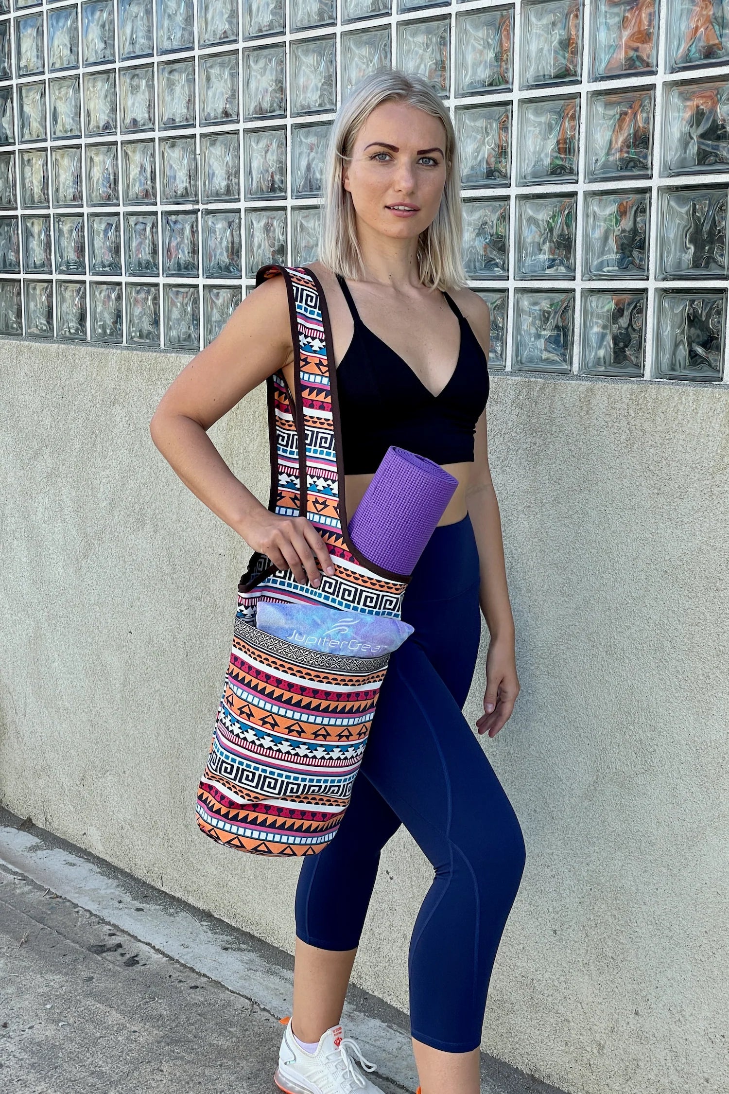 Jupitergear Yoga Mat Carrying Tote Bag with Large Size Pockets | Multipurpose and Fit Most Size Mats