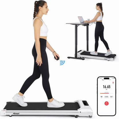 Walking Pad Treadmill, Remote Controlled under Desk Treadmill Quiet with LED Display, Installation-Free for Home Office