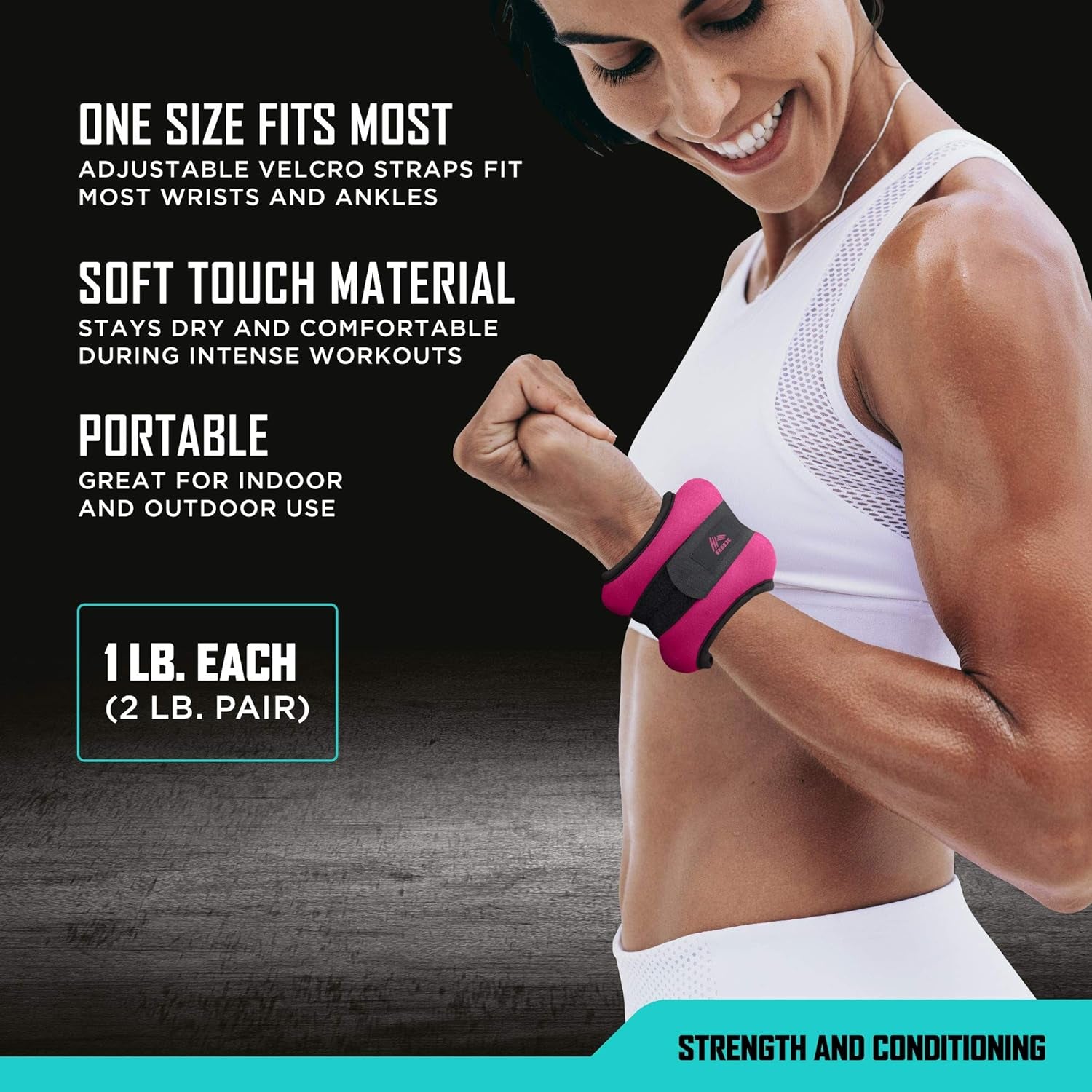 Ankle and Wrist Weights for Women and Men - Velcro Straps, Made for Jogging, Walking, Resistance Training, and Physical Therapy (Set of 2) - Soft Touch Material