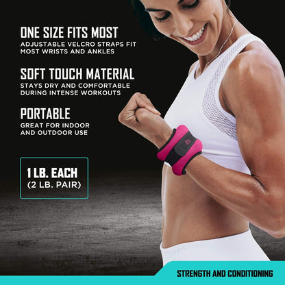 Ankle and Wrist Weights for Women and Men - Velcro Straps, Made for Jogging, Walking, Resistance Training, and Physical Therapy (Set of 2) - Soft Touch Material