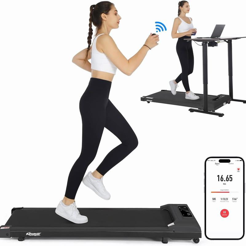 Walking Pad Treadmill, Remote Controlled under Desk Treadmill Quiet with LED Display, Installation-Free for Home Office