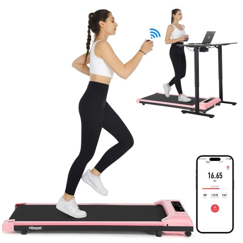 Walking Pad Treadmill, Remote Controlled under Desk Treadmill Quiet with LED Display, Installation-Free for Home Office
