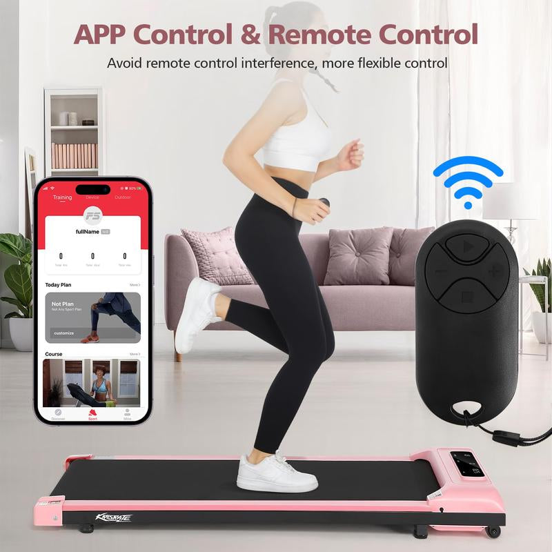 Walking Pad Treadmill, Remote Controlled under Desk Treadmill Quiet with LED Display, Installation-Free for Home Office