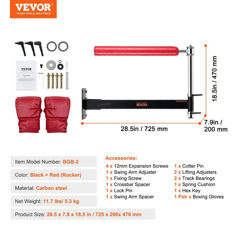 VEVOR Adjustable Boxing Speed Trainer with Stand, Reflex Punching Bag Set Including Gloves for Home Gym Workouts
