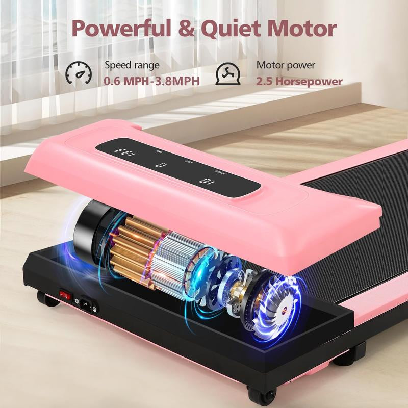 Walking Pad Treadmill, Remote Controlled under Desk Treadmill Quiet with LED Display, Installation-Free for Home Office