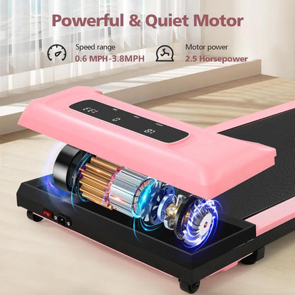 Walking Pad Treadmill, Remote Controlled under Desk Treadmill Quiet with LED Display, Installation-Free for Home Office