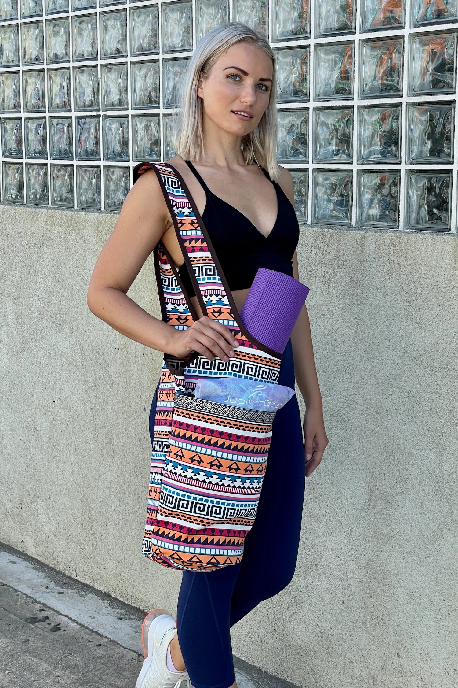 Jupitergear Yoga Mat Carrying Tote Bag with Large Size Pockets | Multipurpose and Fit Most Size Mats