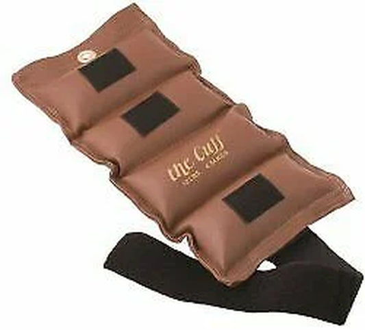 The Cuff Original Adjustable Ankle and Wrist Weight for Yoga, Dance, Running, Cardio, Aerobics, Toning, and Physical Therapy. 10 Lb - Brown